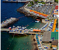Vue sur la plage à Sorrento